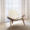 Buy Designer armchair - Scandinavian armchair - Faux leather upholstery - Luna Ivory 16774 - prices